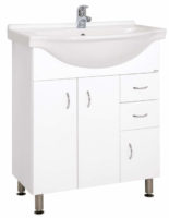 Levná bílá koupelnová skříňka s umyvadlem Keramia Pro 70,5x50,5 cm