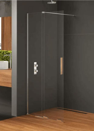 Posuvná skleněná sprchová zástěna Walk-In Smart Chrom ideální sprcha pro seniory